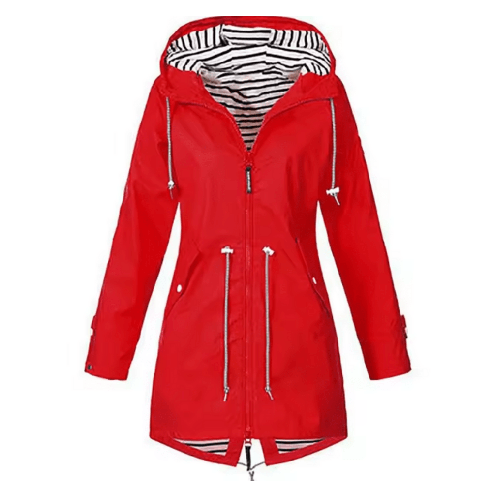 Seralvia Isolde - Lange Dames Regenjas Waterdichte Mantel met Capuchon