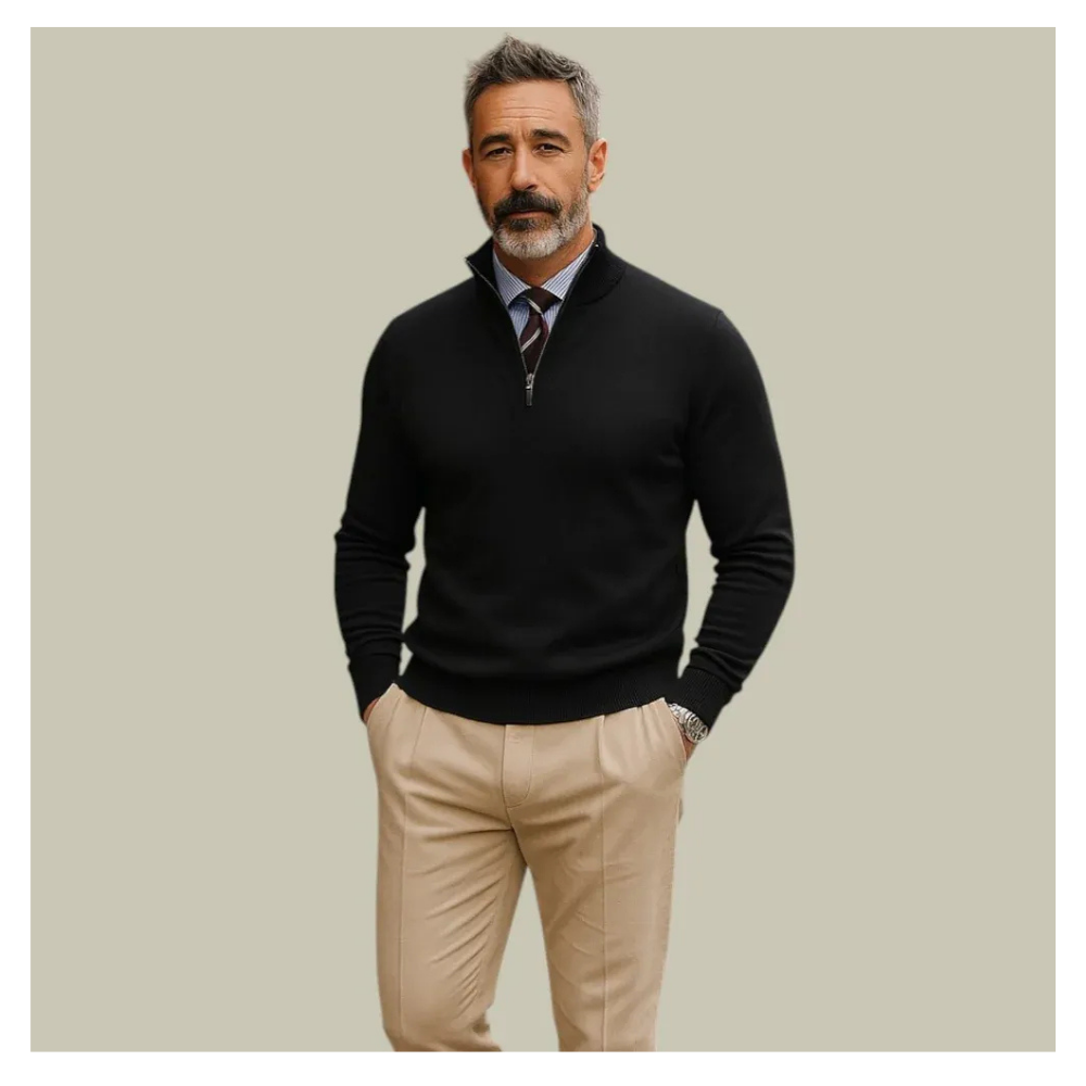 Adrian - Half-zip Heren Sweater Gebreide Trui met Ritsluiting