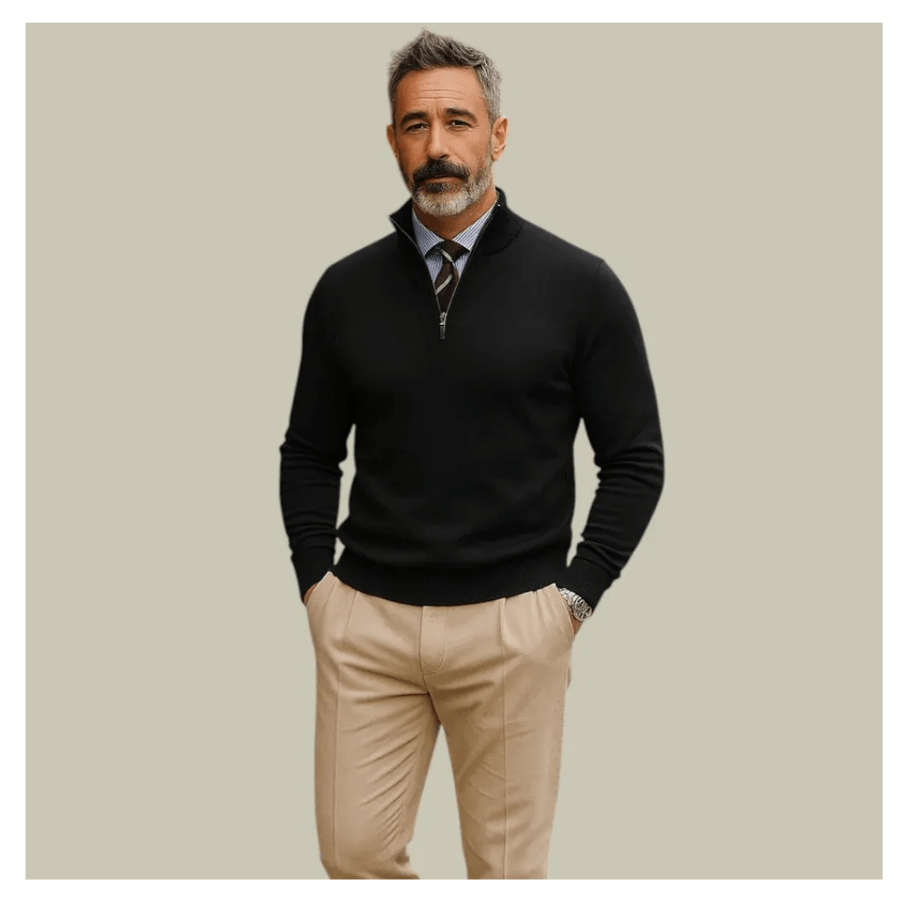 Seralvia Adrian - Half-zip Heren Sweater Gebreide Trui met Ritsluiting