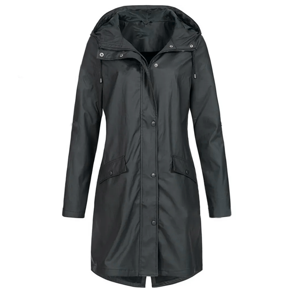 Seralvia Selena - Dames Regenjas Lang Model Waterdicht met Capuchon Herfst & Winter