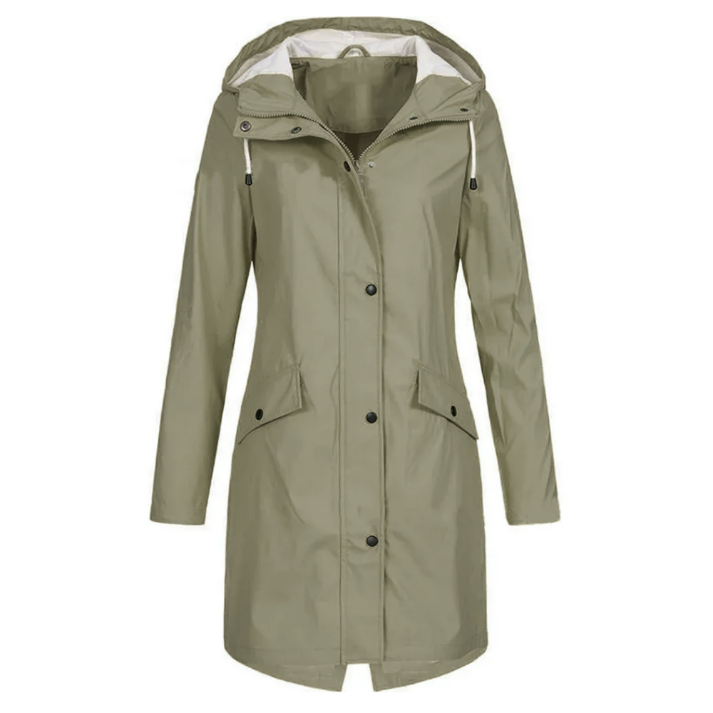 Selena - Dames Regenjas Lang Model Waterdicht met Capuchon Herfst & Winter