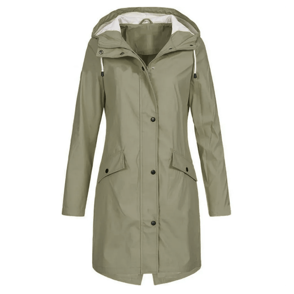 Seralvia Selena - Dames Regenjas Lang Model Waterdicht met Capuchon Herfst & Winter