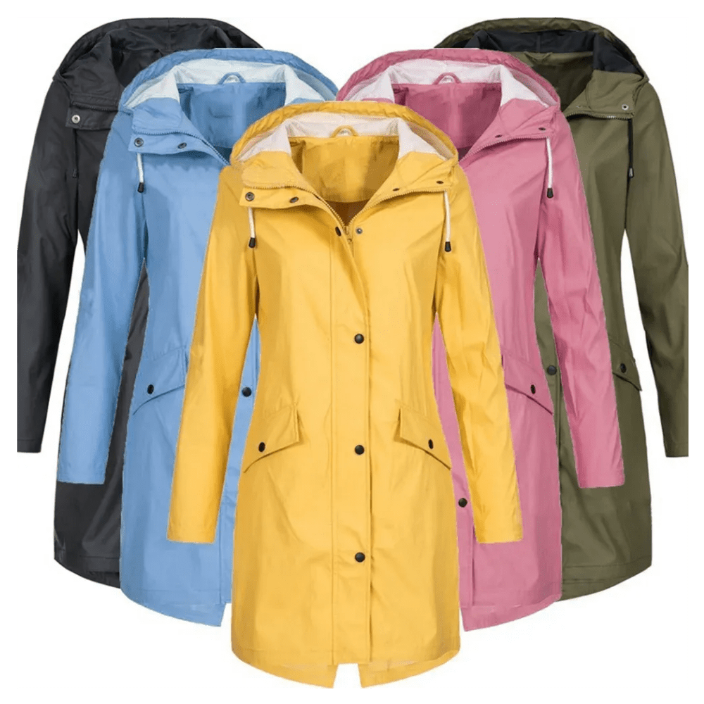 Seralvia Selena - Dames Regenjas Lang Model Waterdicht met Capuchon Herfst & Winter