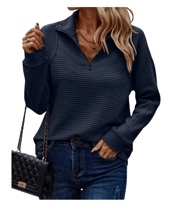 Seralvia Anouk - Dames Sweater met V-hals Trui met Ritsdetail