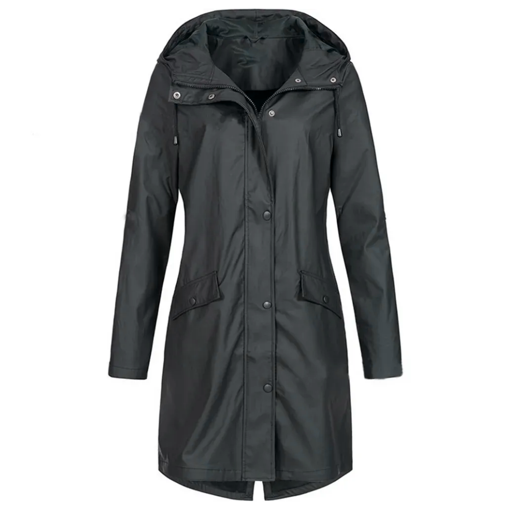 Selena - Dames Regenjas Lang Model Waterdicht met Capuchon Herfst & Winter