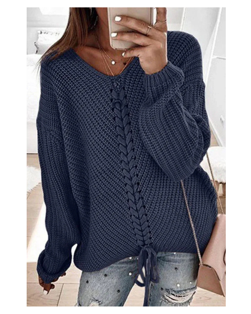 Sofie - Gebreide Dames Sweater, Warme Wollen Trui met Vlechtpatroon
