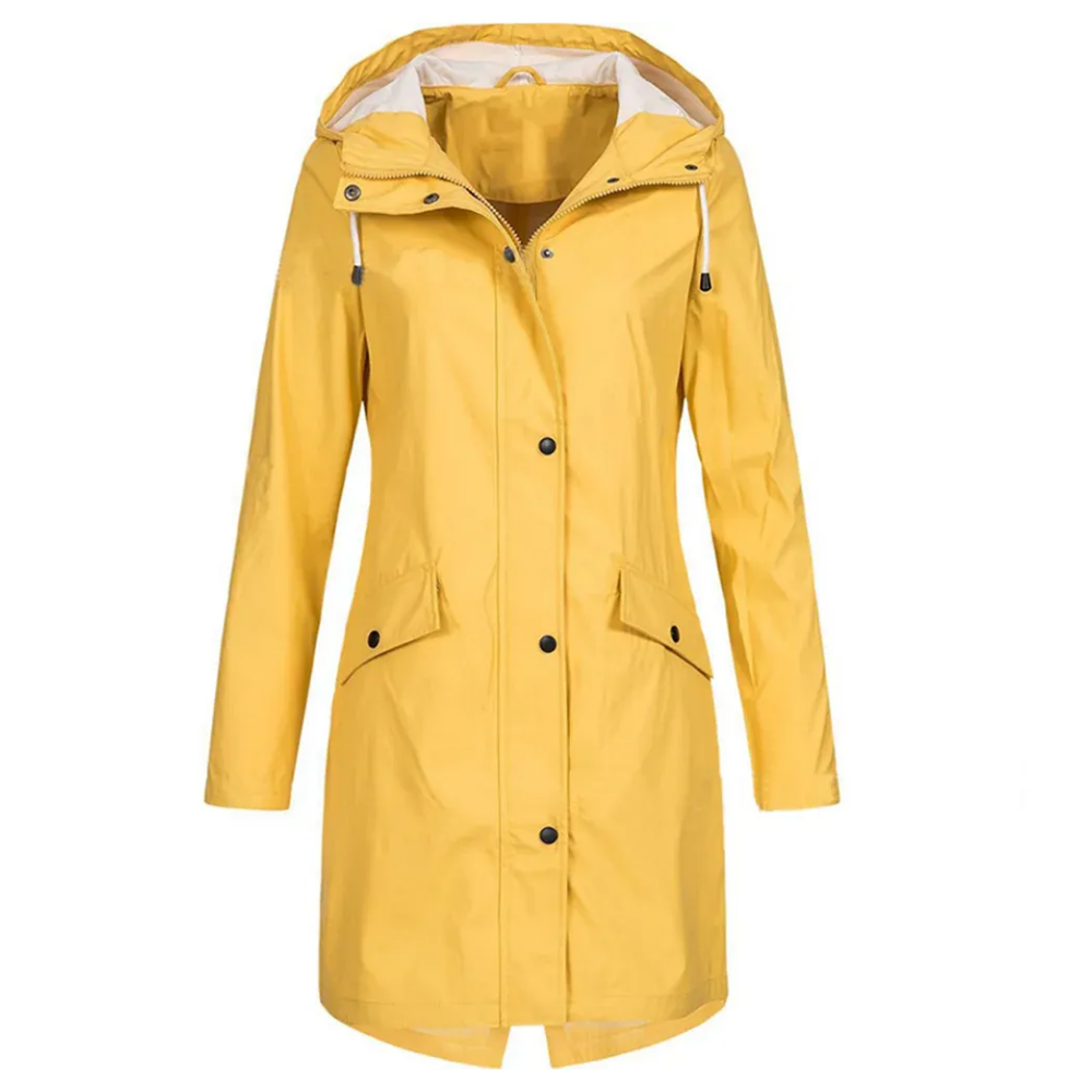 Selena - Dames Regenjas Lang Model Waterdicht met Capuchon Herfst & Winter